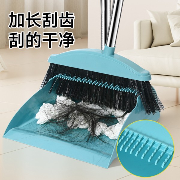 Broom and dustpan set, soft bristled broom and dustpan combination, single sweeping broom, household garbage shovel, non stick to hair