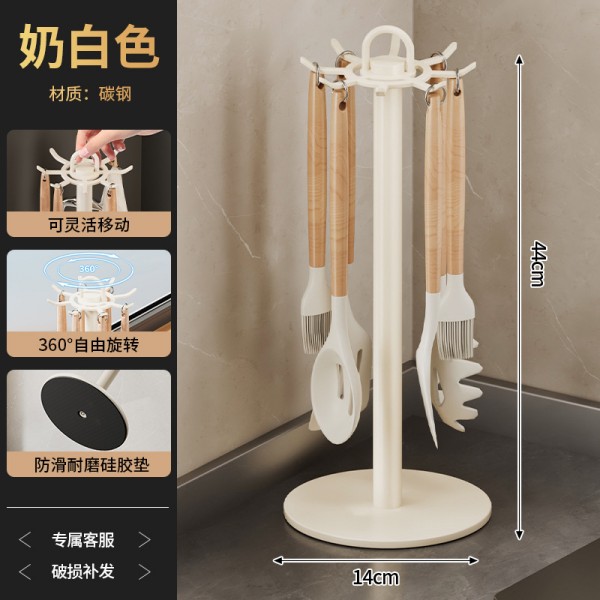 Kitchen rotating hook, spatula holder, countertop, household storage rack, hanging spoon, spatula holder, soup spoon, kitchenware storage rack