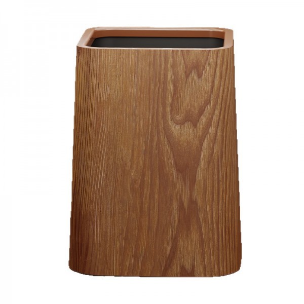 Wood grain trash can, home living room, bedroom, antique style, high-end, light luxury, paper basket, office, hotel sanitary bin
