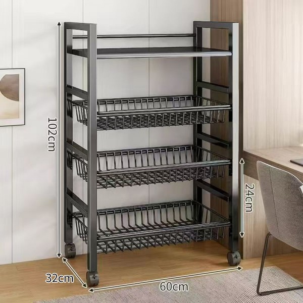 Kitchen storage rack Dormitory thickened household fruit and vegetable basket storage rack Multi functional mesh basket storage rack