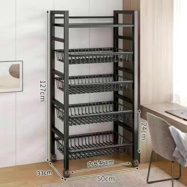 Kitchen storage rack Dormitory thickened household fruit and vegetable basket storage rack Multi functional mesh basket storage rack