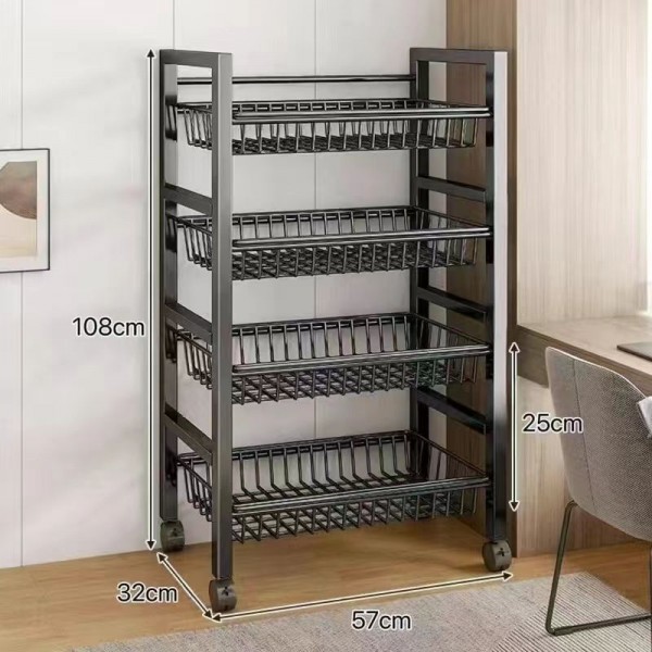 Kitchen storage rack Dormitory thickened household fruit and vegetable basket storage rack Multi functional mesh basket storage rack