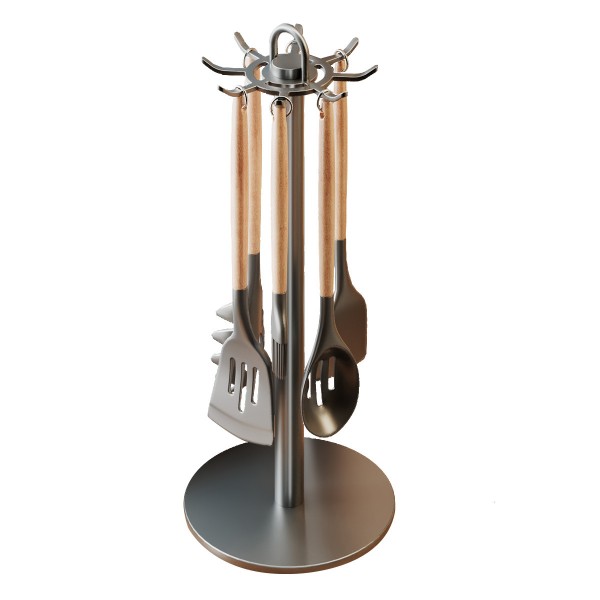 Kitchen rotating hook, spatula holder, countertop, household storage rack, hanging spoon, spatula holder, soup spoon, kitchenware storage rack