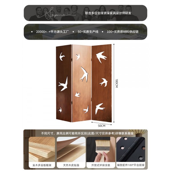 Screen partition wall, entrance facing door, living room entrance, light luxury, high-end feeling, folding and moving cover, designer style