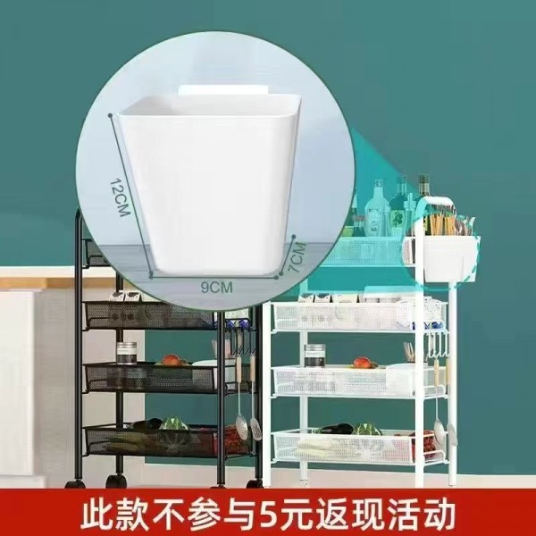 Kitchen storage rack, floor standing multi-layer movable storage rack, household storage trolley, multifunctional vegetable and fruit rack