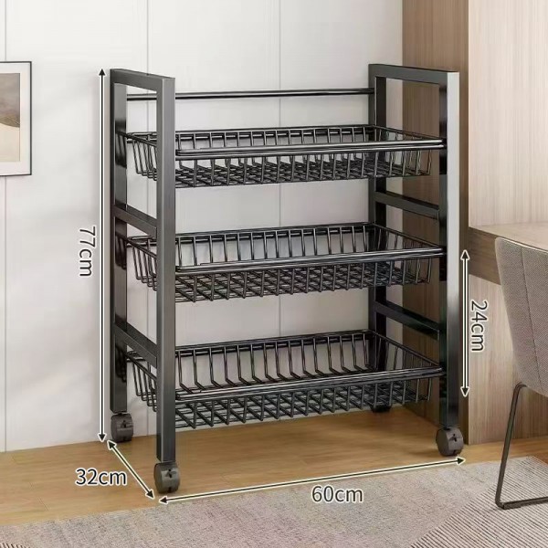 Kitchen storage rack Dormitory thickened household fruit and vegetable basket storage rack Multi functional mesh basket storage rack