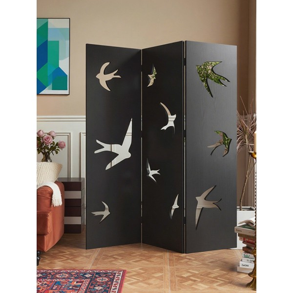 Screen partition wall, entrance facing door, living room entrance, light luxury, high-end feeling, folding and moving cover, designer style