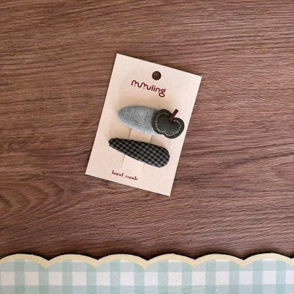 Korean version of new children's hair clip with grid pattern, fruit edge clip, girls' BB clip, hair clip edge clip, bangs clip, color blocked hair accessory