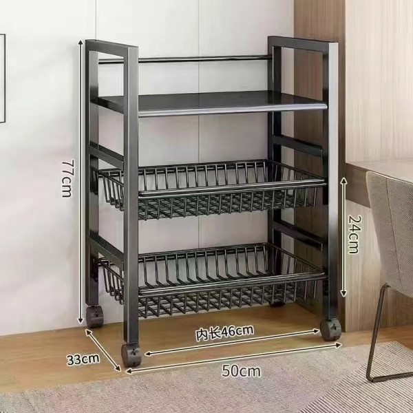 Kitchen storage rack Dormitory thickened household fruit and vegetable basket storage rack Multi functional mesh basket storage rack