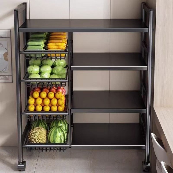 Kitchen storage rack Dormitory thickened household fruit and vegetable basket storage rack Multi functional mesh basket storage rack