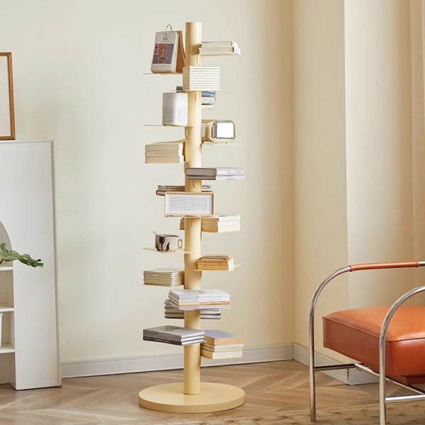 Rotating Bookshelf Internet Celebrity Multi-layer Iron Art Corner Invisible Reading High-rise Storage Rack