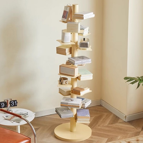 Rotating Bookshelf Internet Celebrity Multi-layer Iron Art Corner Invisible Reading High-rise Storage Rack