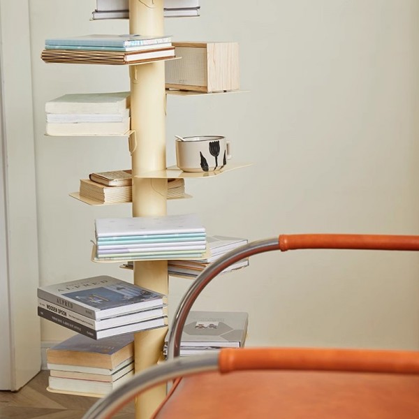 Rotating Bookshelf Internet Celebrity Multi-layer Iron Art Corner Invisible Reading High-rise Storage Rack