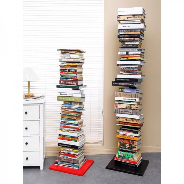 Invisible floor-standing bookshelf, trendy wrought iron living room wall-mounted storage, multi-tiered simple shelving unit