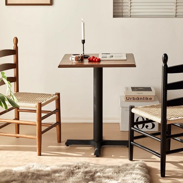 Solid wood small square table coffee table balcony antique restaurant internet celebrity coffee square table