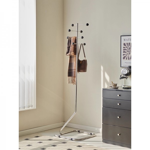 Minimalist Luxury Stainless Steel Floor-Standing Living Room Clothes Rack