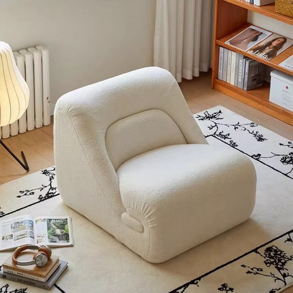 Single sofa, Nordic lazy sofa, can be used for lying down or sleeping, balcony leisure chair, lambswool