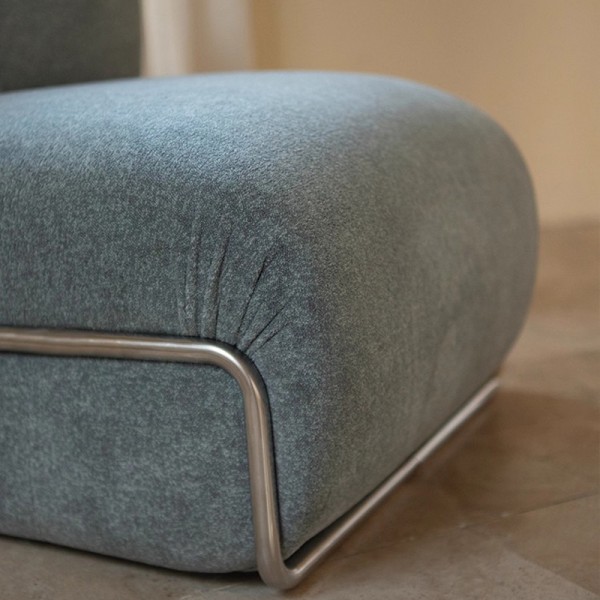 Modular single sofa, stainless steel leisure chair, fabric lazy sofa