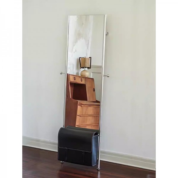 Wall-mounted mirror, Instagram-style full-length mirror, stainless steel dressing mirror, bedroom storage floor mirror