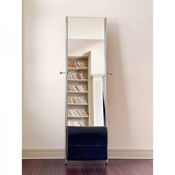 Wall-mounted mirror, Instagram-style full-length mirror, stainless steel dressing mirror, bedroom storage floor mirror