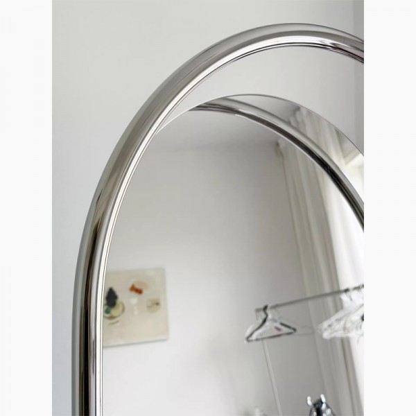 Full-length floor-standing mirror, home dressing mirror, stainless steel dressing mirror, walk-in closet mirror, movable mirror