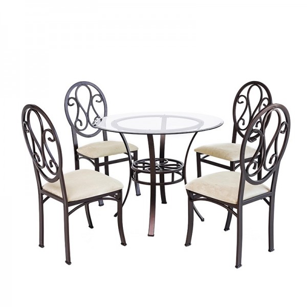 Nordic glass dining table, modern minimalist luxury living room round table, dining table and chairs