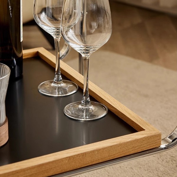 Vintage luxury mini trolley, German replica, movable side table, trendy storage rack, dining trolley