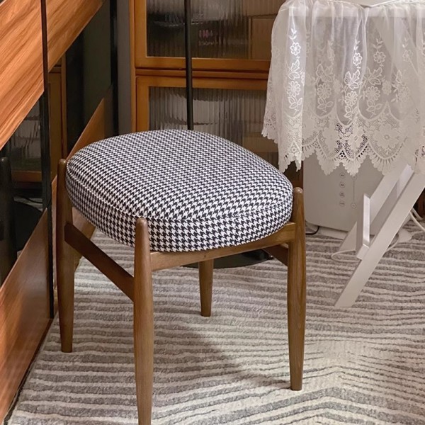 Shoe bench, home bedroom makeup bench, light luxury modern minimalist solid wood bench