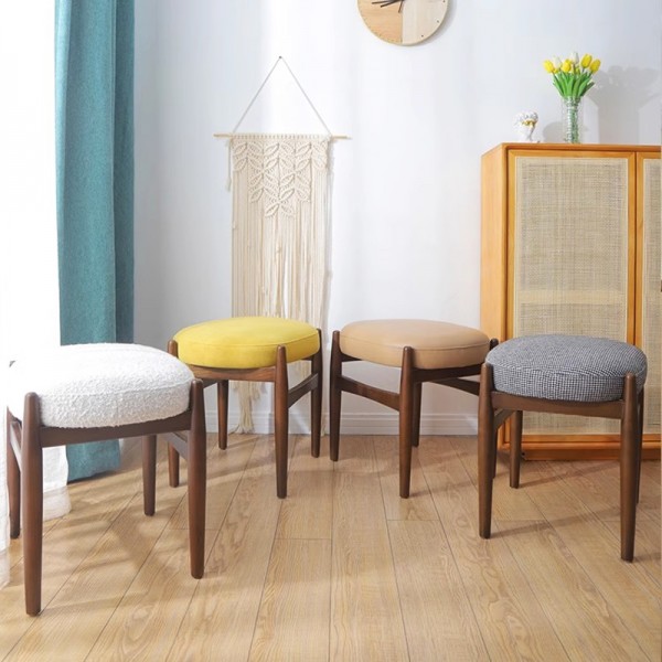 Shoe bench, home bedroom makeup bench, light luxury modern minimalist solid wood bench