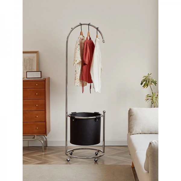 Star Moon Coat Rack Designer Luxury Floor-Standing Leather Pocket Home Movable High-End Coat Rack