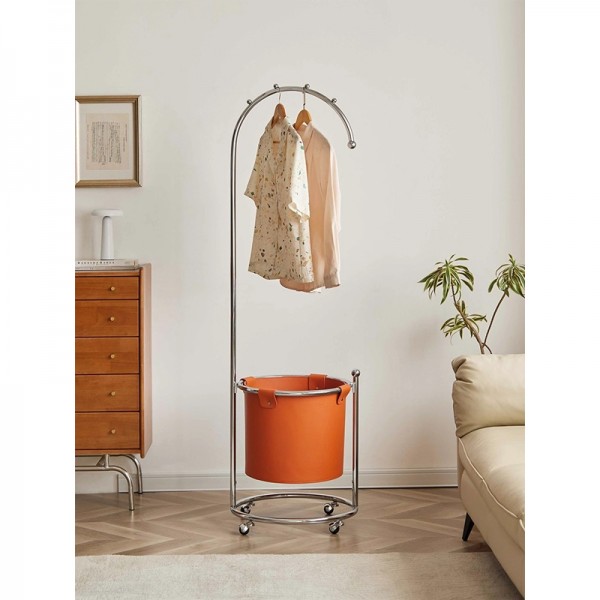 Star Moon Coat Rack Designer Luxury Floor-Standing Leather Pocket Home Movable High-End Coat Rack