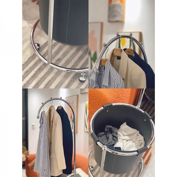 Star Moon Coat Rack Designer Luxury Floor-Standing Leather Pocket Home Movable High-End Coat Rack