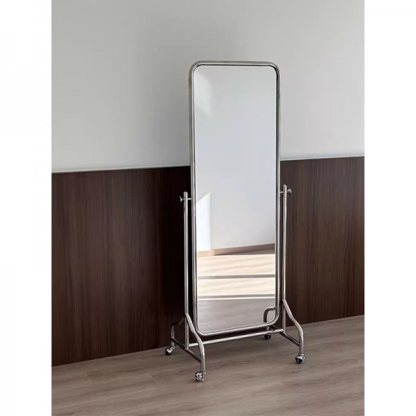 Alice Full-Length Mirror: Nordic style Instagram-Famous Stainless Steel Floor-Standing Full-Body Moving Mirror