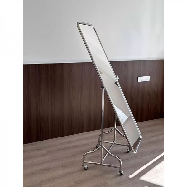 Alice Full-Length Mirror: Nordic style Instagram-Famous Stainless Steel Floor-Standing Full-Body Moving Mirror