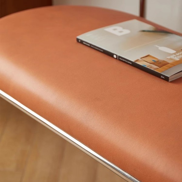 Tech Leather Lazy Long Bench Living Room Small Apartment Light Luxury Simple Backrest Long Chair Stainless Steel