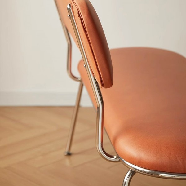 Tech Leather Lazy Long Bench Living Room Small Apartment Light Luxury Simple Backrest Long Chair Stainless Steel