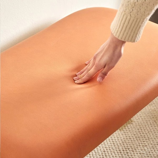 Tech-Leather Shoe-Changing Bench Stainless Steel Luxury Casual Bench for Clothing Store Fitting Rooms