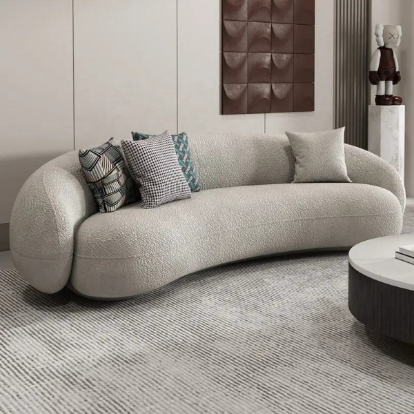 Luxury Modern White Lamb Wool Chesterfield Sectional 3 Seater Sofa Bed Julep Designer Living Room Furniture Set