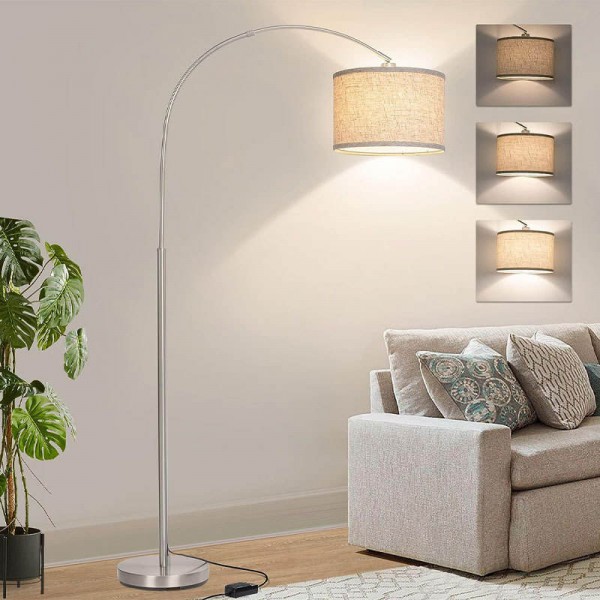 Modern Standing Light Floor Lamps Large Industrial Decorative Hotel Lighting for Home Bedroom Living Room 77" Arched Floor Lamp