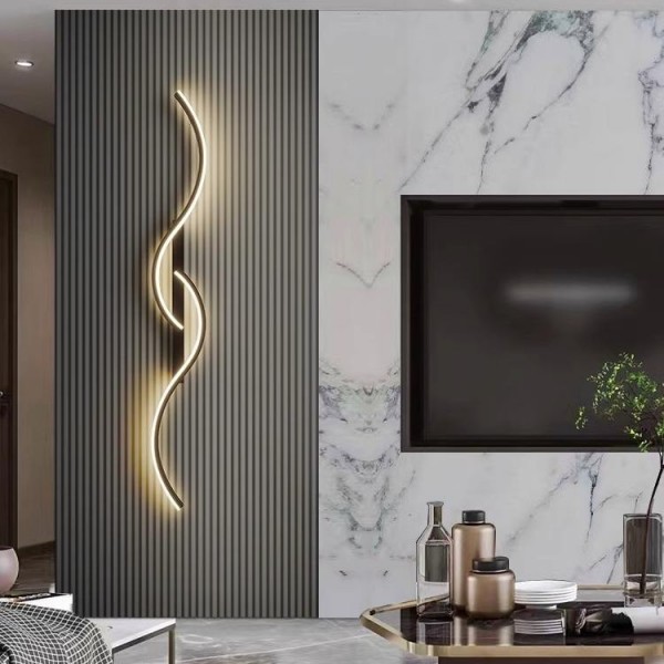 60cm 80cm 100cm Wall Light Bedroom Living Room Long Wall Lamp Bedside Grille Wall Light Modern Long Strip Decorative Lamp Modern