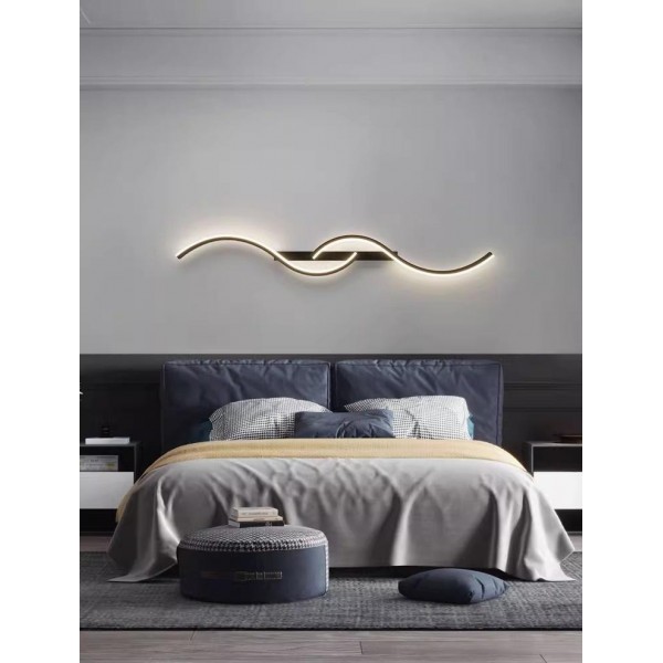 60cm 80cm 100cm Wall Light Bedroom Living Room Long Wall Lamp Bedside Grille Wall Light Modern Long Strip Decorative Lamp Modern