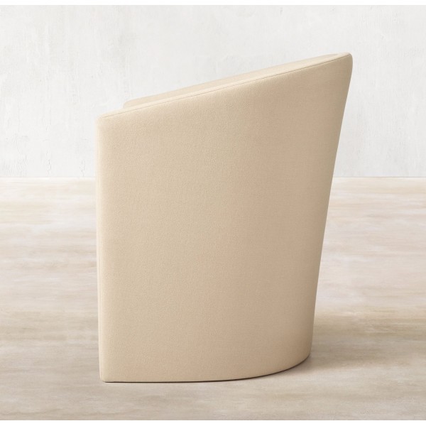 High Quality Restaurant Hotel Furniture Custom Fabric Cotton Linen Velvet Art Modern Slop Arm Dining Armchair