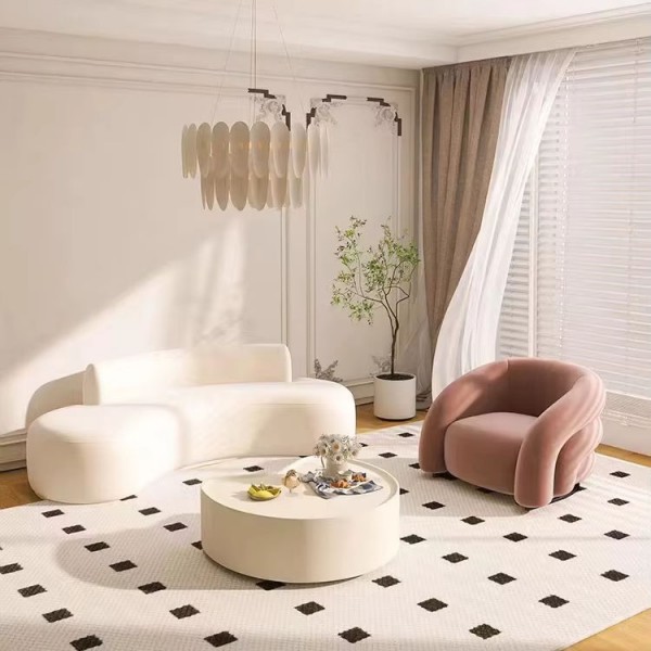 Modern High-End Tufted Reclining Sofa Chair Fabric Frame Single Lounge Chair Living Room Hotel Furniture Villas Apartments Malls