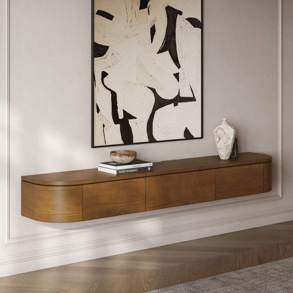Modern Luxury Floating TV Stand Wood Living Room Furniture Wall Mounted TV Cabinet with Hidden Storage