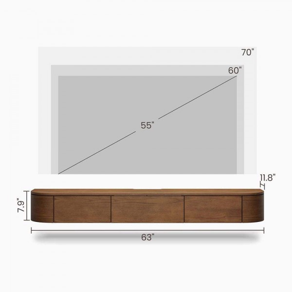 Modern Luxury Floating TV Stand Wood Living Room Furniture Wall Mounted TV Cabinet with Hidden Storage