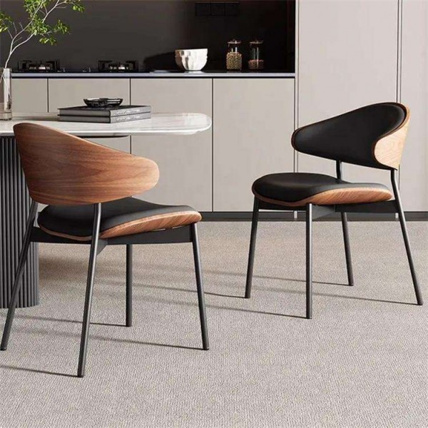 Dining Chair Metal Luxury Wood Dinning Home Restaurant Set Room Furniture Nordic Leather Dining Chairs Modern for Dining Table