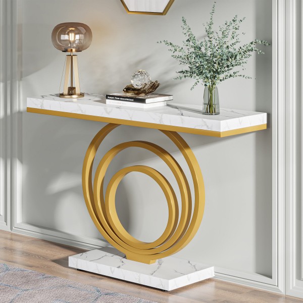 Wholesale 41 Inch Modern Entryway Sofa Table Contemporary Gold Marble Console Tables Living Room Furniture