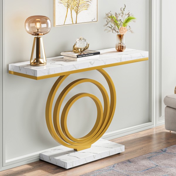 Wholesale 41 Inch Modern Entryway Sofa Table Contemporary Gold Marble Console Tables Living Room Furniture