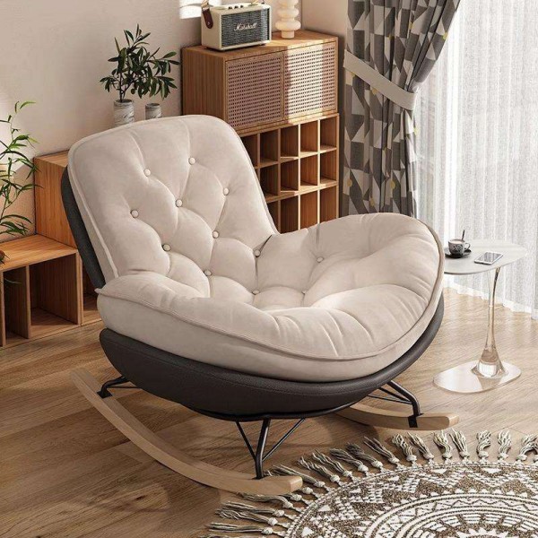 Nordic Modern Luxury Living Room Chairs Rocking Recliner Chair Lounge Sofa Single Lazy Relax Adult Bedroom Reclining Furniture