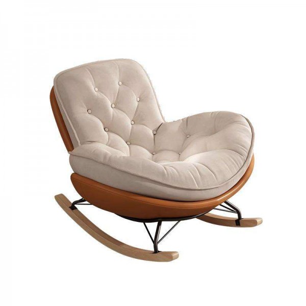 Nordic Modern Luxury Living Room Chairs Rocking Recliner Chair Lounge Sofa Single Lazy Relax Adult Bedroom Reclining Furniture